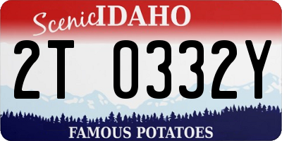 ID license plate 2T0332Y