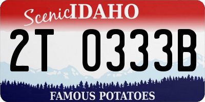 ID license plate 2T0333B