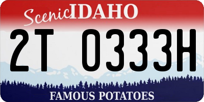 ID license plate 2T0333H