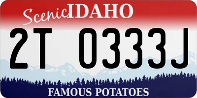 ID license plate 2T0333J
