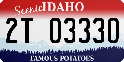ID license plate 2T0333O