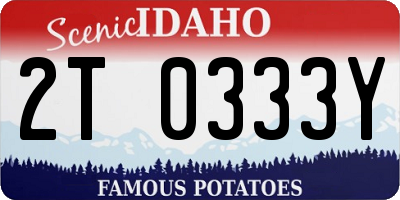 ID license plate 2T0333Y