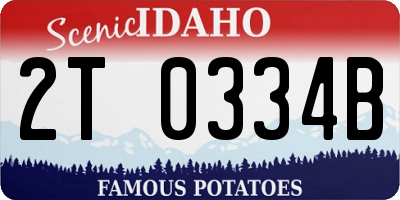 ID license plate 2T0334B