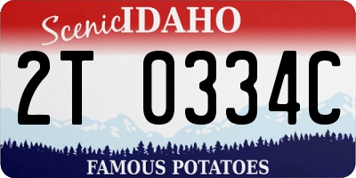 ID license plate 2T0334C