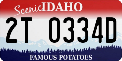 ID license plate 2T0334D