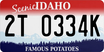 ID license plate 2T0334K