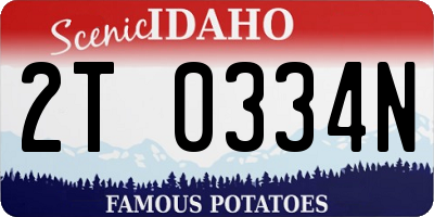 ID license plate 2T0334N