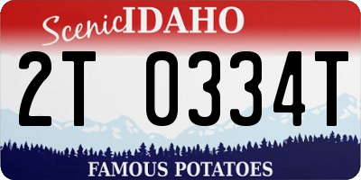 ID license plate 2T0334T