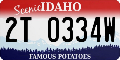 ID license plate 2T0334W