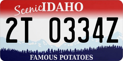 ID license plate 2T0334Z