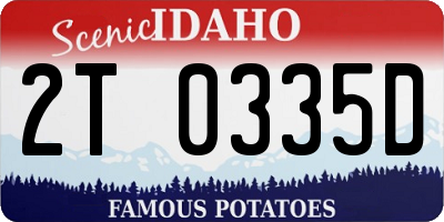 ID license plate 2T0335D