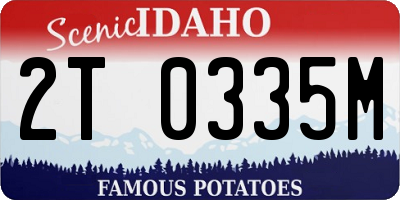 ID license plate 2T0335M