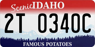 ID license plate 2T0340C