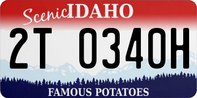 ID license plate 2T0340H