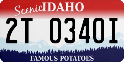 ID license plate 2T0340I