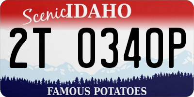 ID license plate 2T0340P