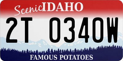 ID license plate 2T0340W