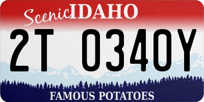 ID license plate 2T0340Y