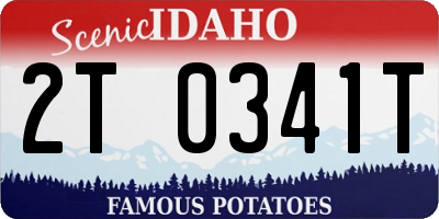 ID license plate 2T0341T