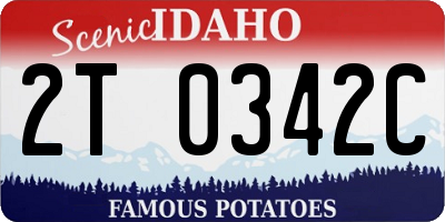 ID license plate 2T0342C