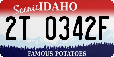 ID license plate 2T0342F