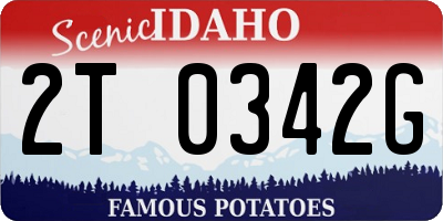 ID license plate 2T0342G