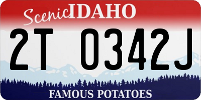 ID license plate 2T0342J