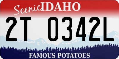 ID license plate 2T0342L