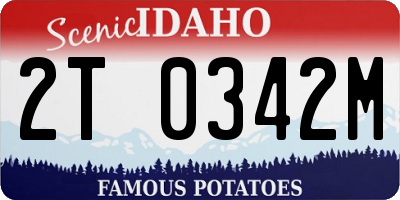 ID license plate 2T0342M