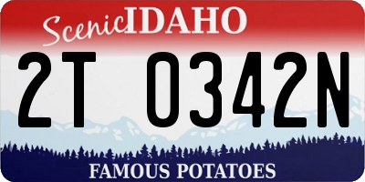 ID license plate 2T0342N
