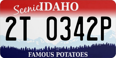 ID license plate 2T0342P