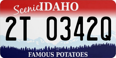 ID license plate 2T0342Q