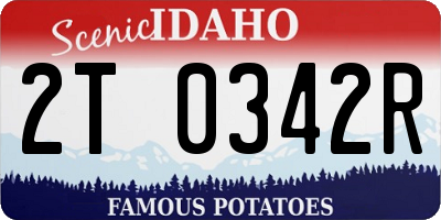 ID license plate 2T0342R