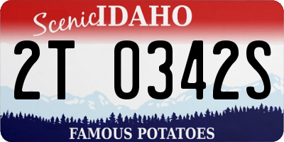 ID license plate 2T0342S