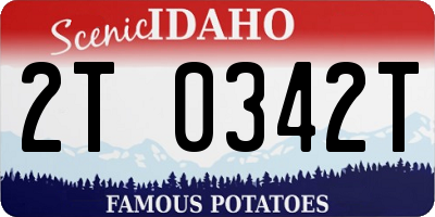ID license plate 2T0342T