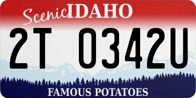 ID license plate 2T0342U