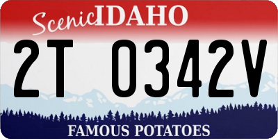 ID license plate 2T0342V