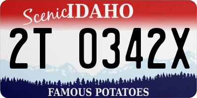 ID license plate 2T0342X