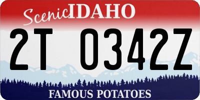 ID license plate 2T0342Z