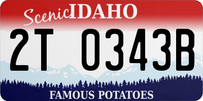 ID license plate 2T0343B