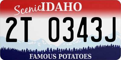 ID license plate 2T0343J