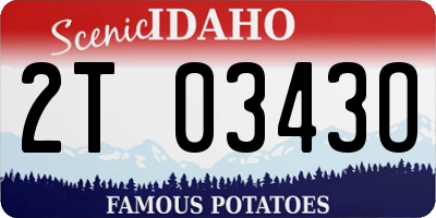 ID license plate 2T0343O
