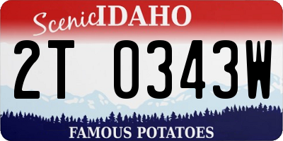 ID license plate 2T0343W