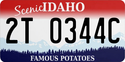 ID license plate 2T0344C