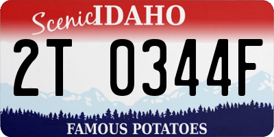 ID license plate 2T0344F