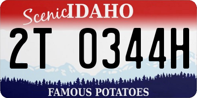 ID license plate 2T0344H