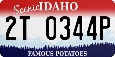 ID license plate 2T0344P