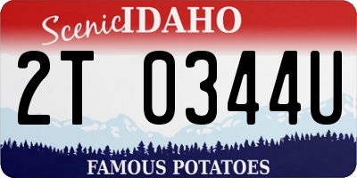 ID license plate 2T0344U