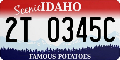 ID license plate 2T0345C