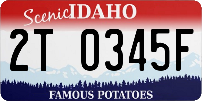 ID license plate 2T0345F